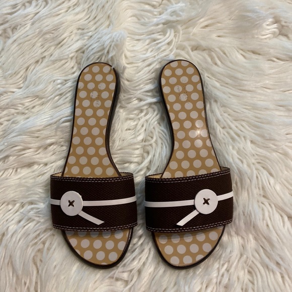 kate spade Shoes - Kate Spade Sandals size 7B made in Italy brown and white color excellent condi